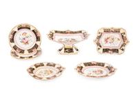 A Group of English Porcelain Dessert Service Articles
