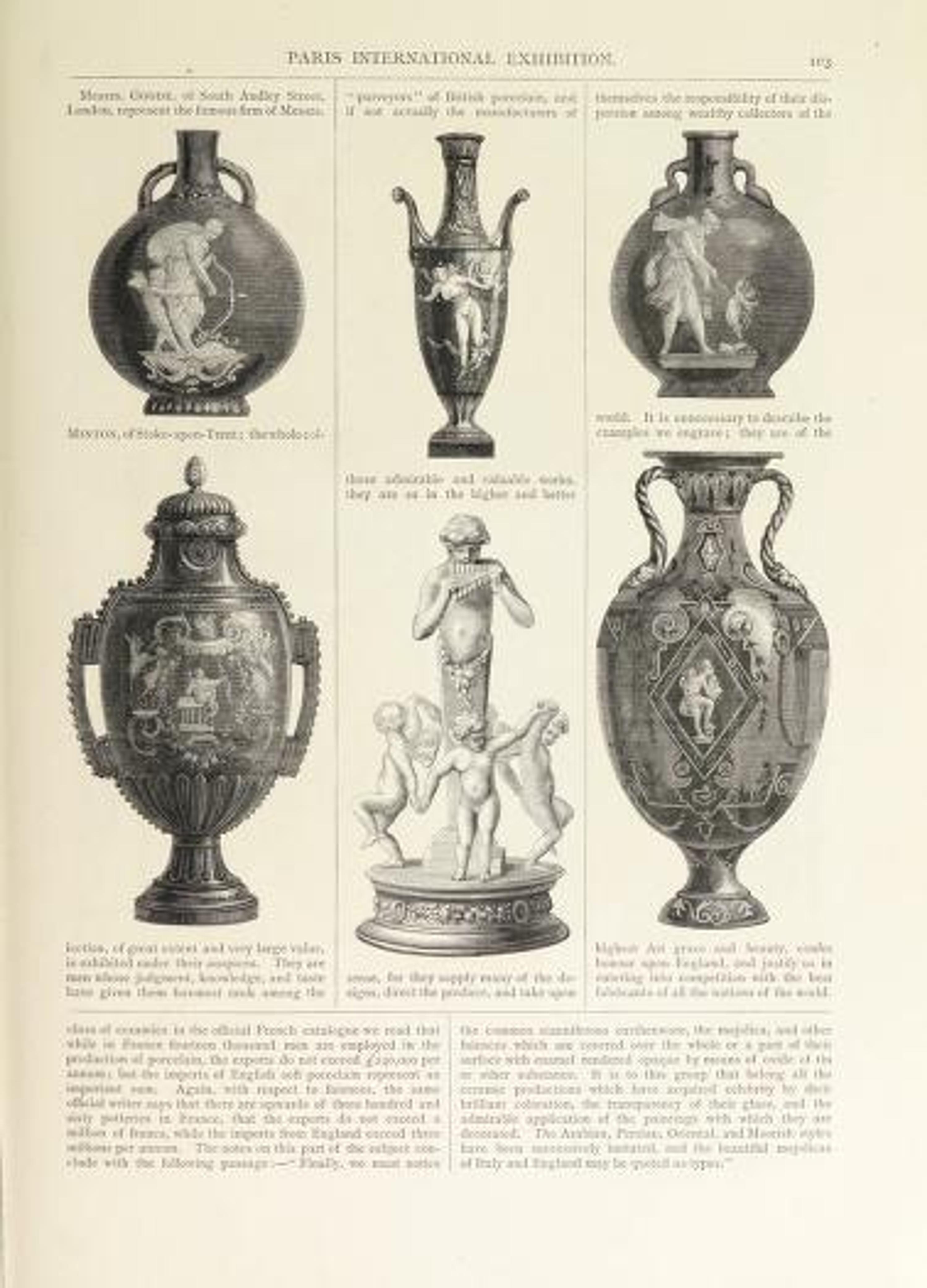 A Fine Pair of Mintons Pâte-sur-Pâte Celadon-Ground Exhibition Vases