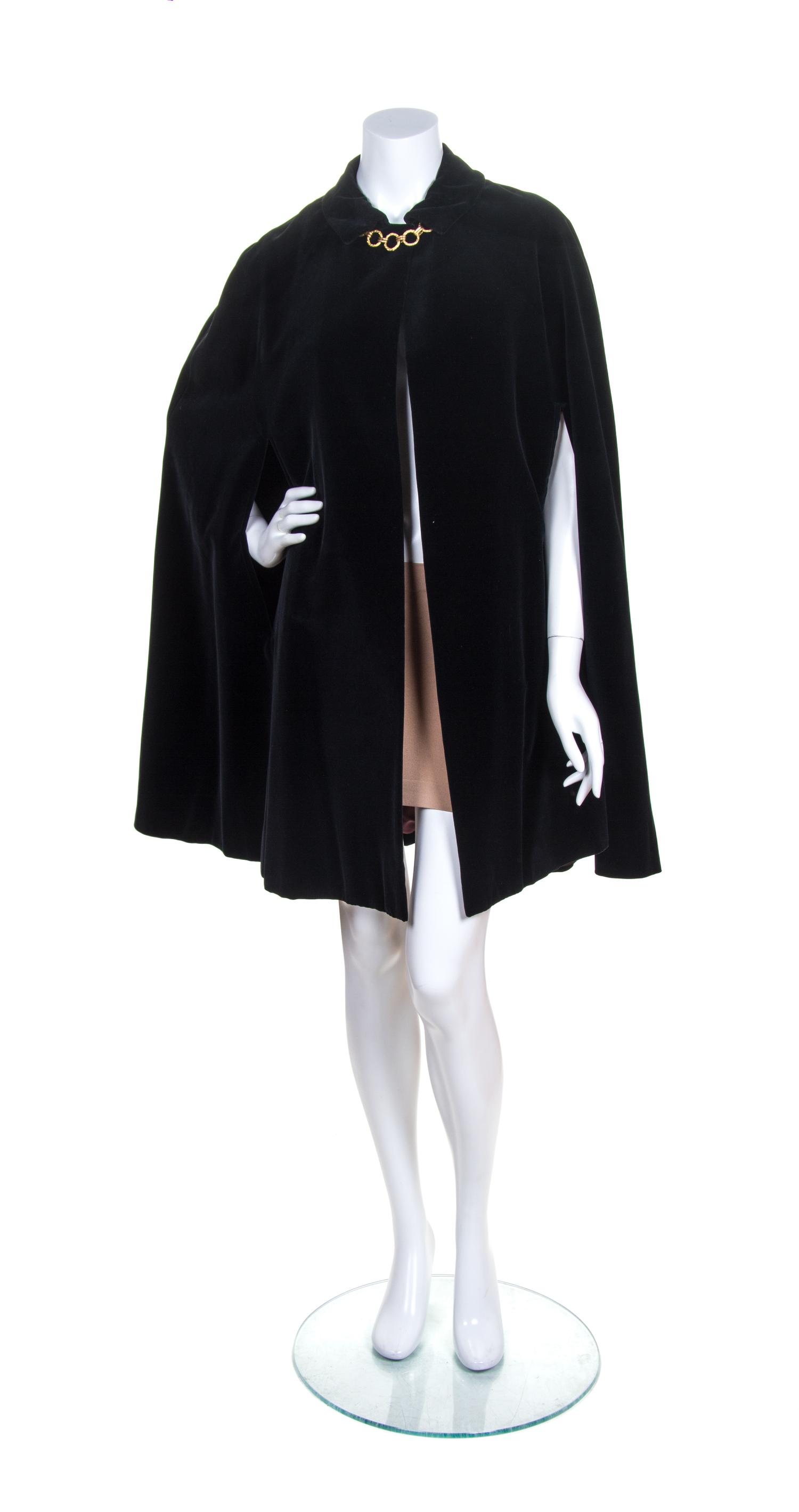 An Yves Saint Laurent Black Velvet Cape,