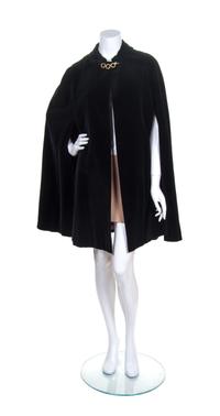 An Yves Saint Laurent Black Velvet Cape,