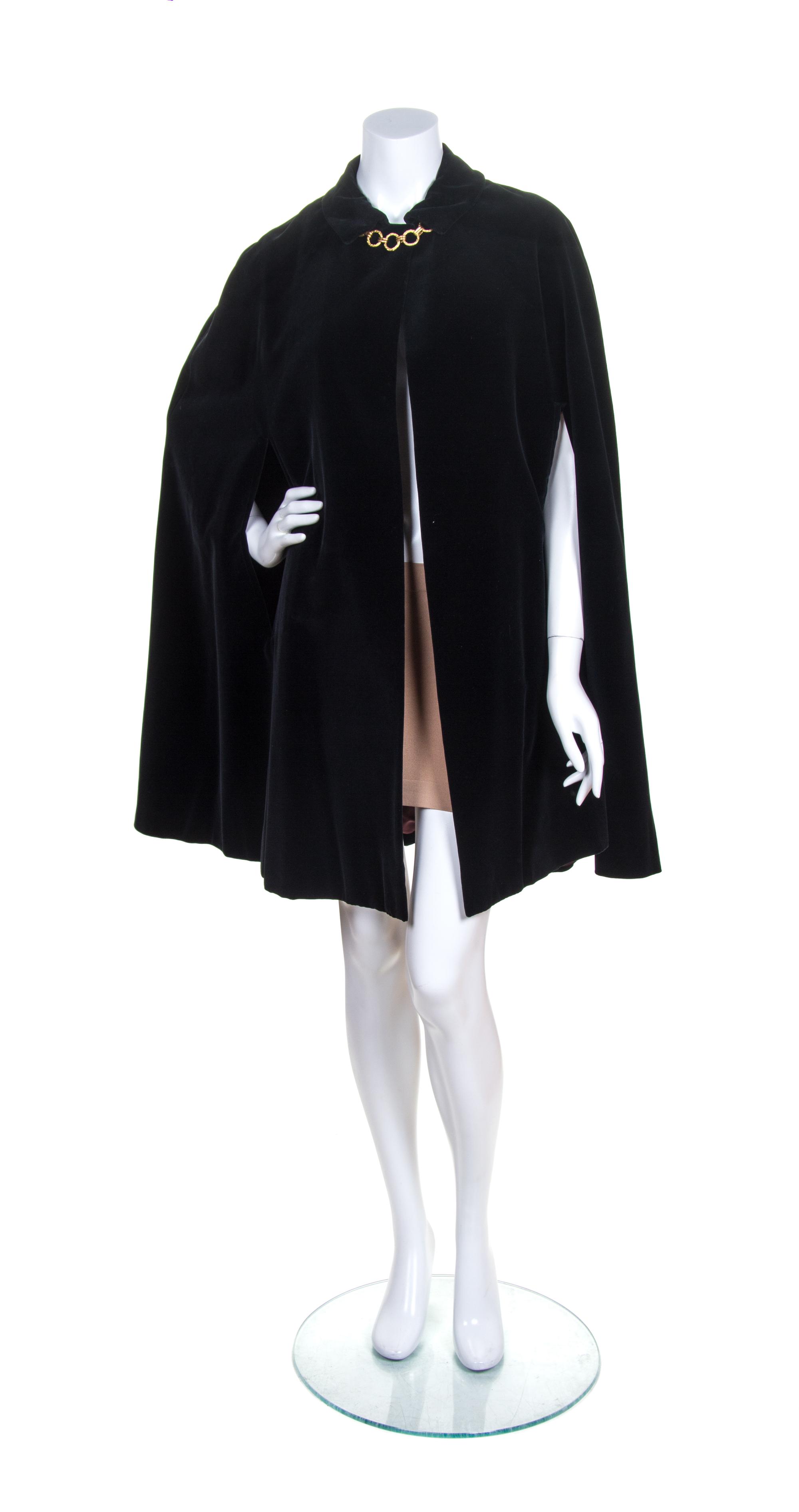 An Yves Saint Laurent Black Velvet Cape,