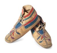 Anishinaabe Beaded Hide Moccasins