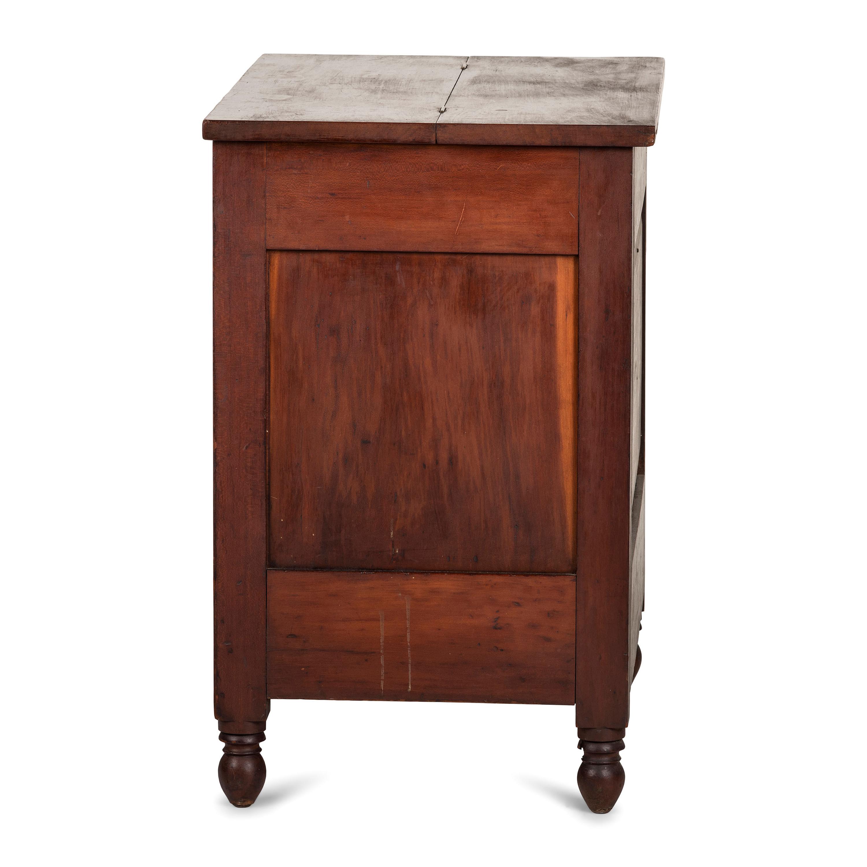 A Federal Carved and Figured Cherrywood Sugar Chest