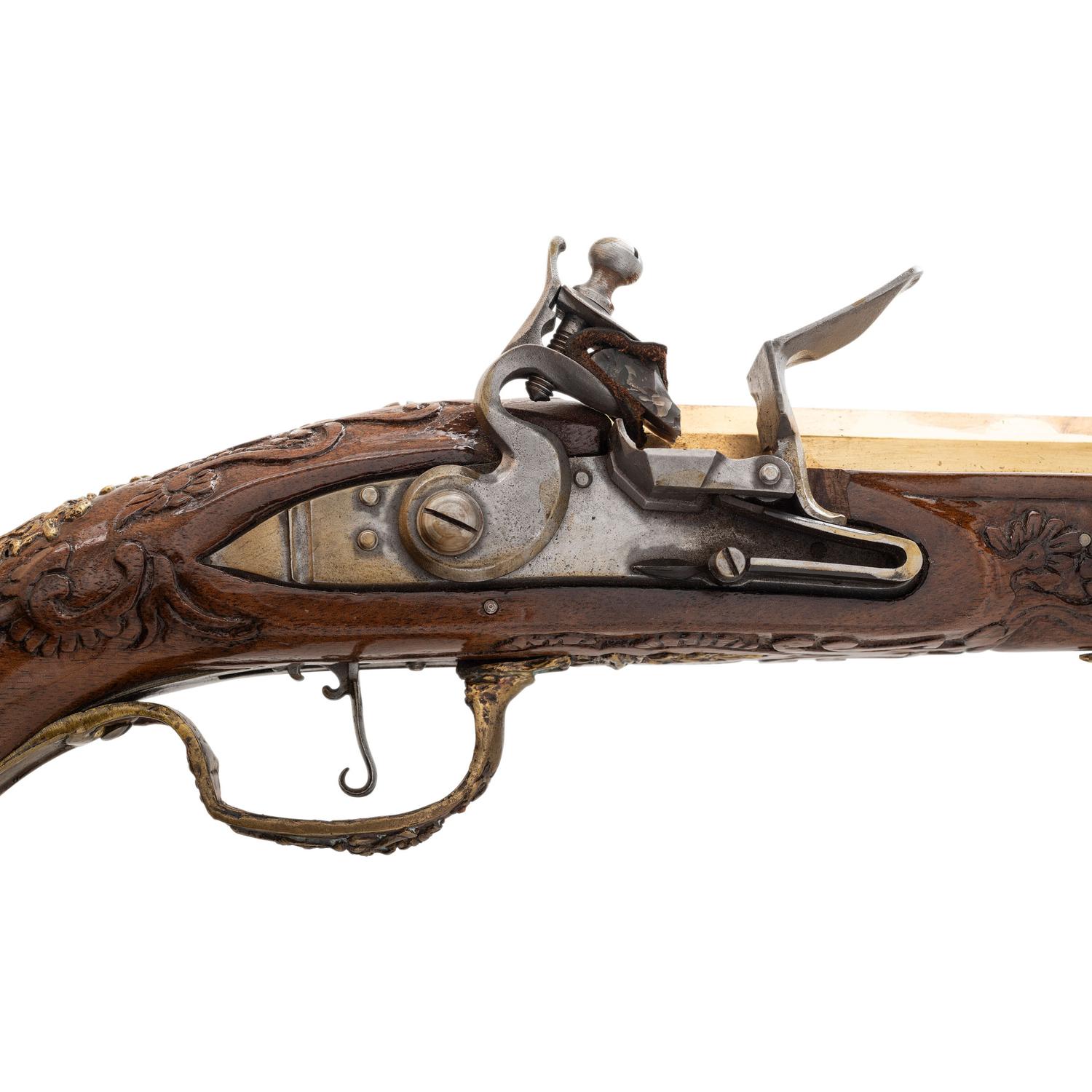 Contemporary Cased Pair of Flintlock Pistols in the Style of Leopold Becher by John B. Derrick (American, b.1936)