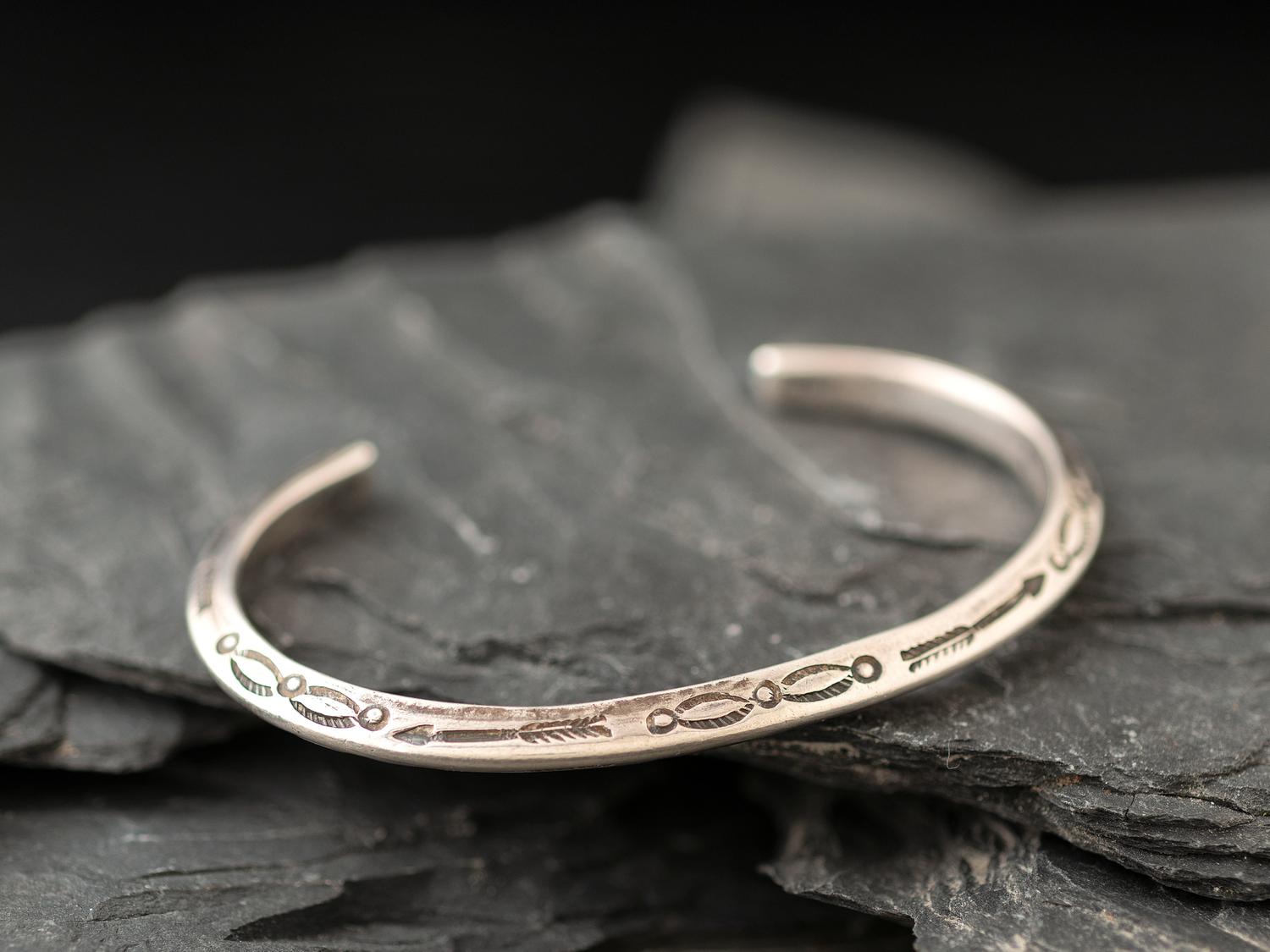 Navajo Stamped Carinated Ingot Cuff Bracelet