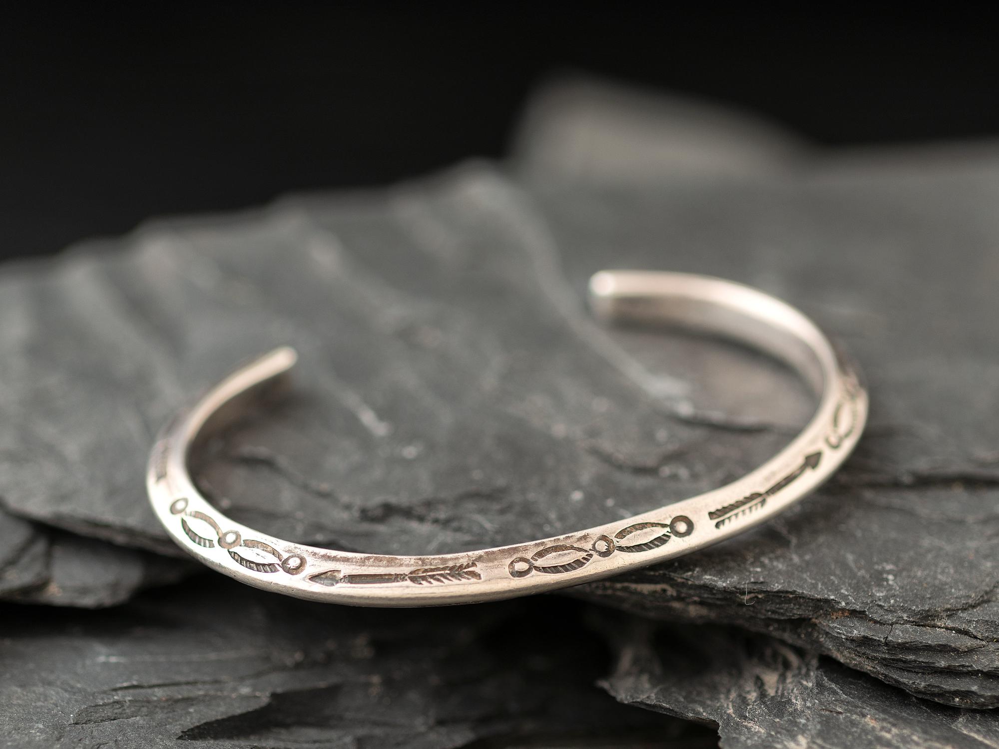 Navajo Stamped Carinated Ingot Cuff Bracelet