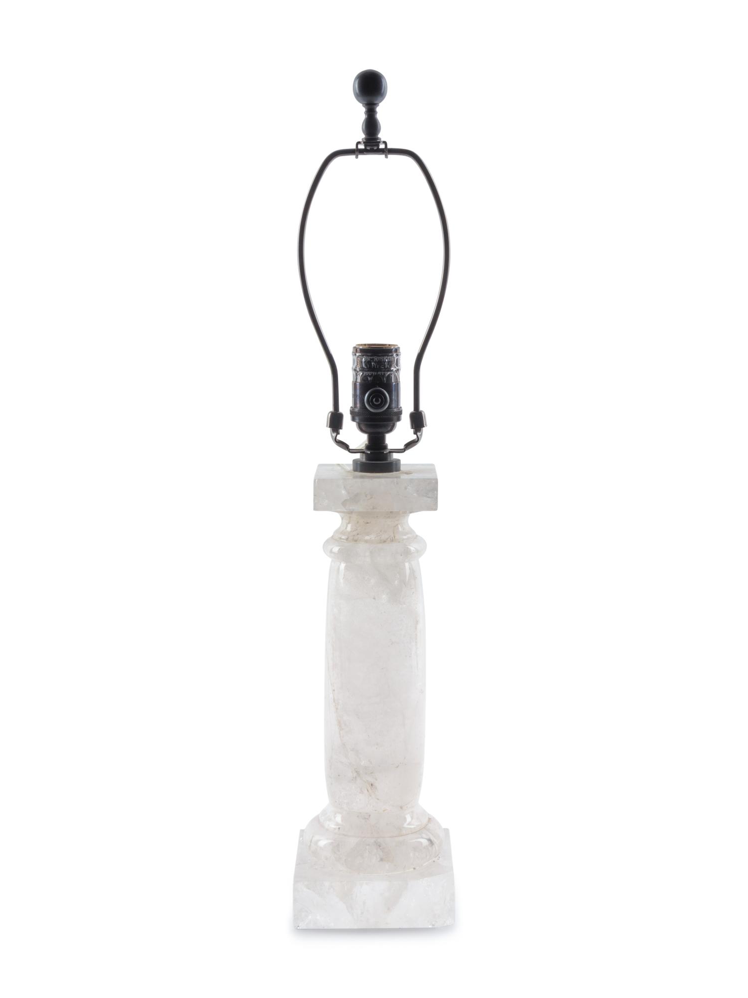 A Rock Crystal Columnar Table Lamp
