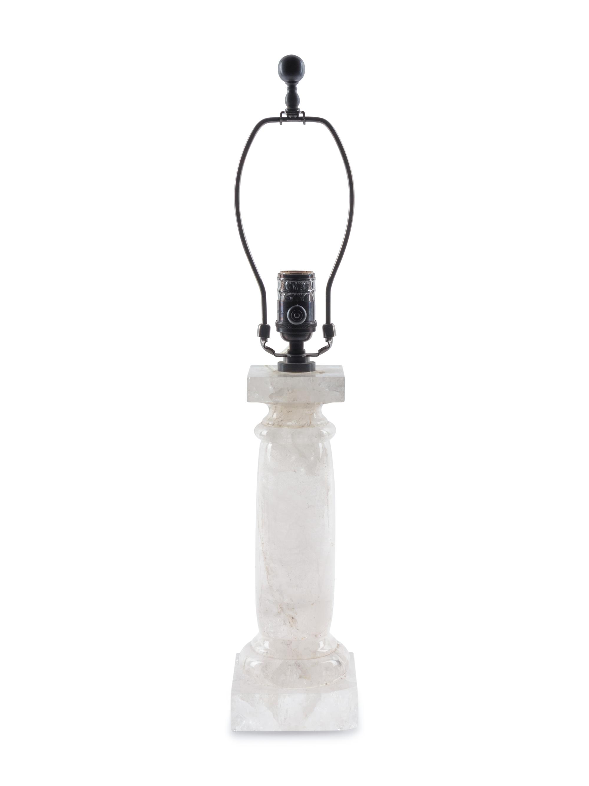 A Rock Crystal Columnar Table Lamp