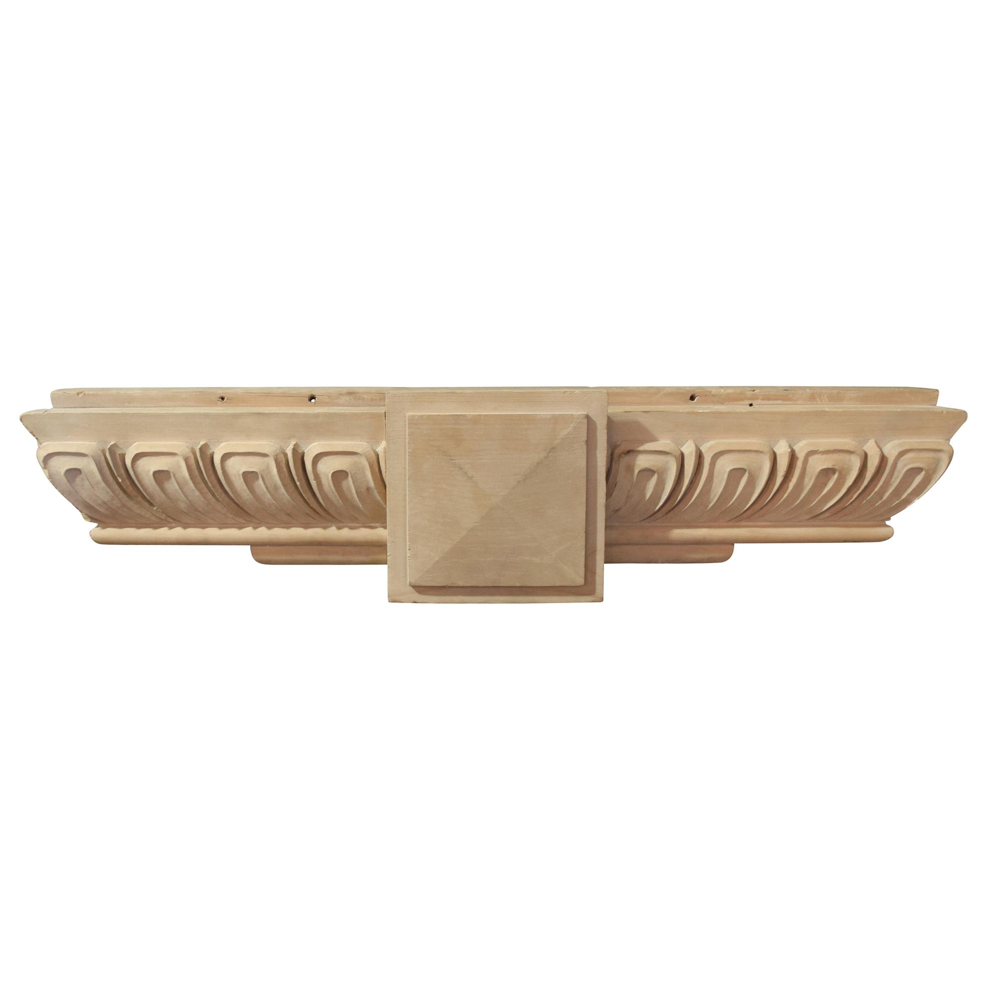 A Carved Wood Architectural Detail 35" W x 3" D x 7.5" H — United States, 20th Century