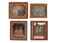 [EARLY PHOTOGRAPHY]. A group of 15 daguerreotype portraits of siblings, including:
