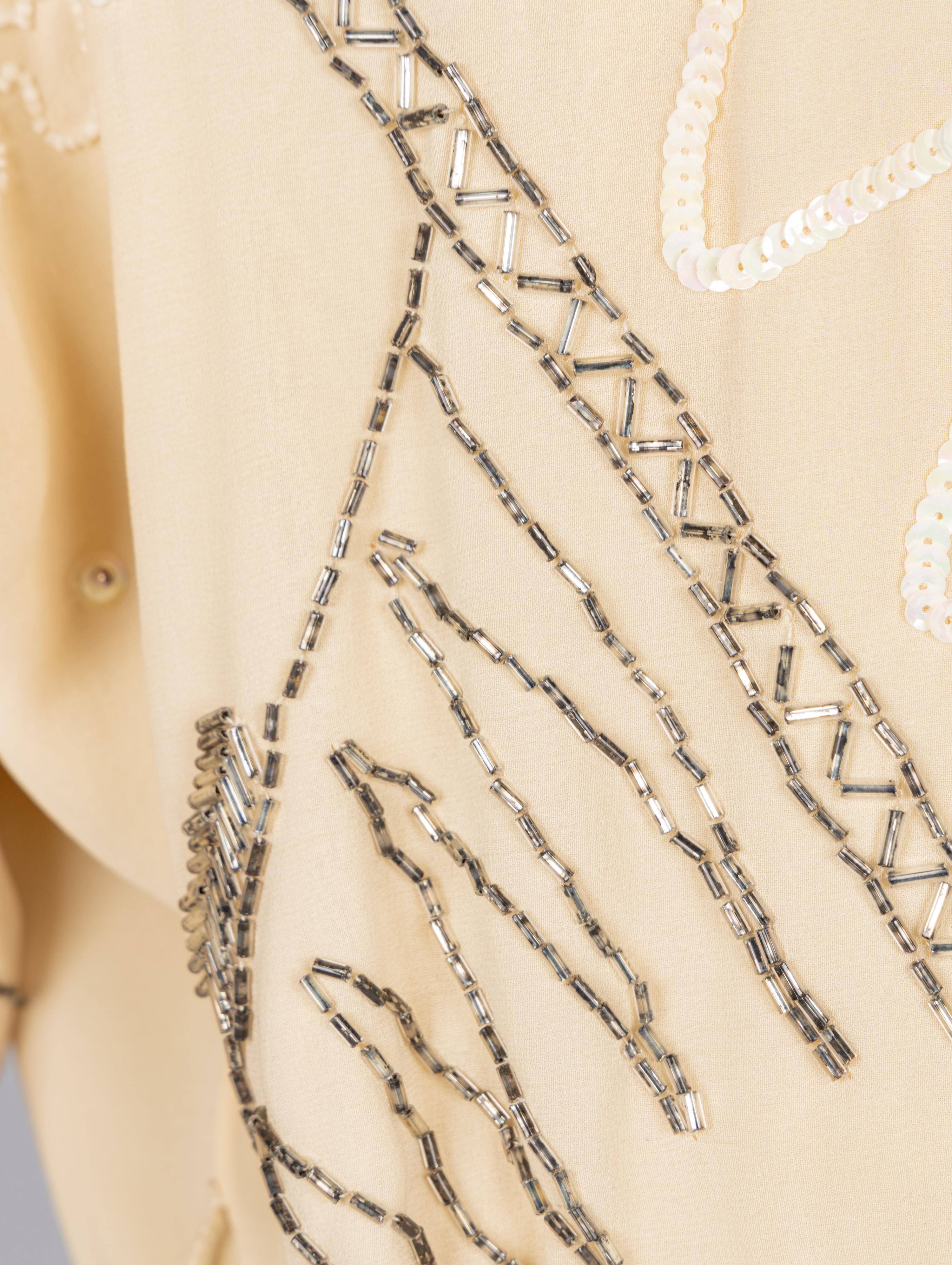 Fabrice, Beaded Cream Cocktail Dress