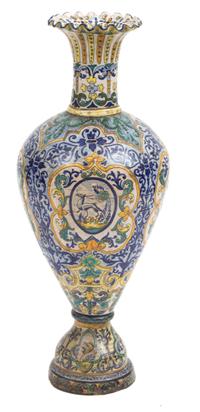 An Italian Majolica Urn Height 38 1/2 inches. — EARLY 19TH CENTURY