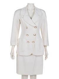 Chanel Two-Piece Double Breast Skirt Suit, 1990s