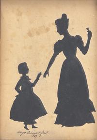 Auguste Amant Constant Fidèle Edouart (1789-1861) — Pair of Profile Silhouette Portraits: The Oakley Family , 1839