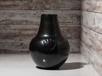 Blackware Pottery Jar, Lamp Base