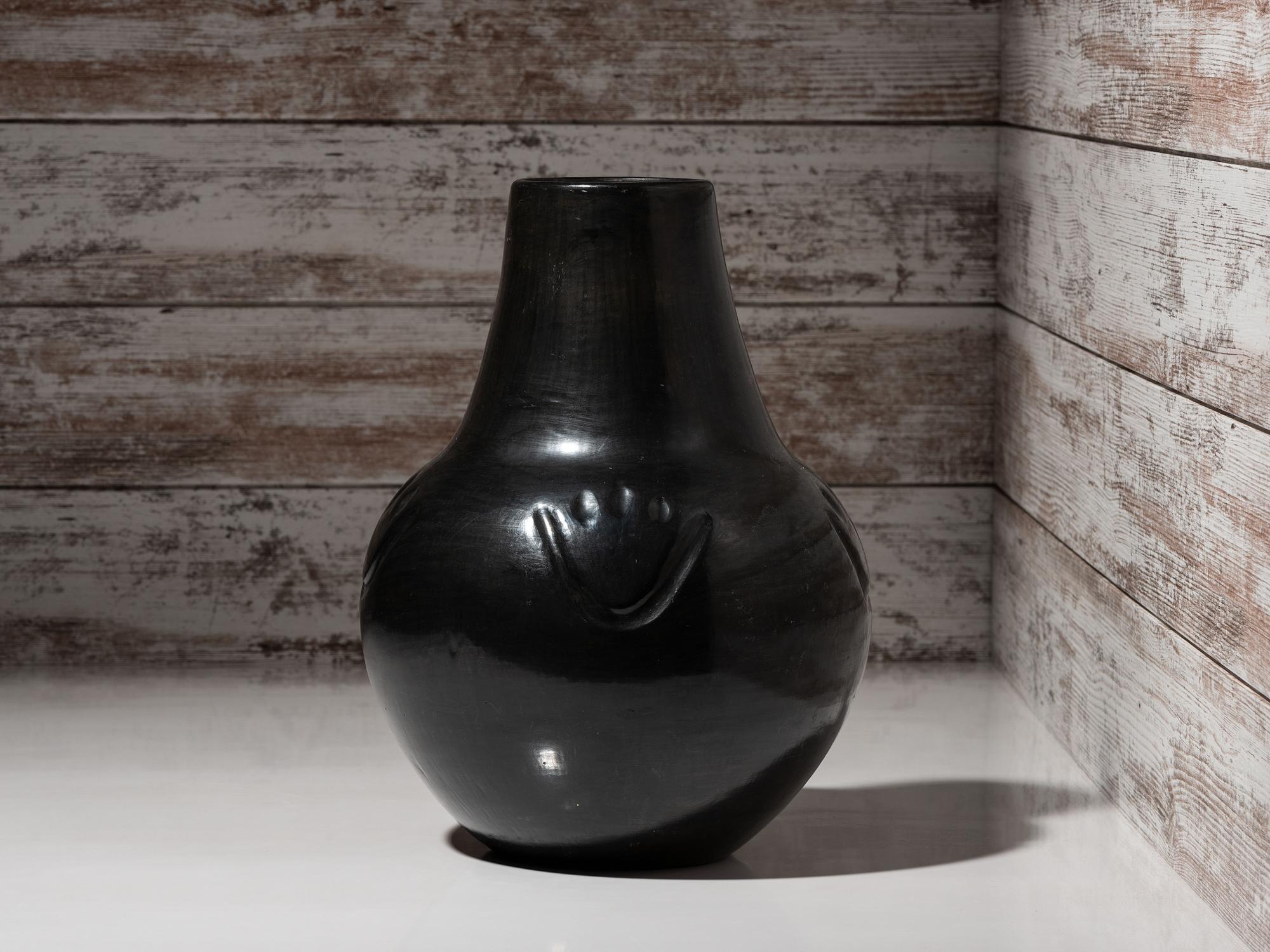 Blackware Pottery Jar, Lamp Base