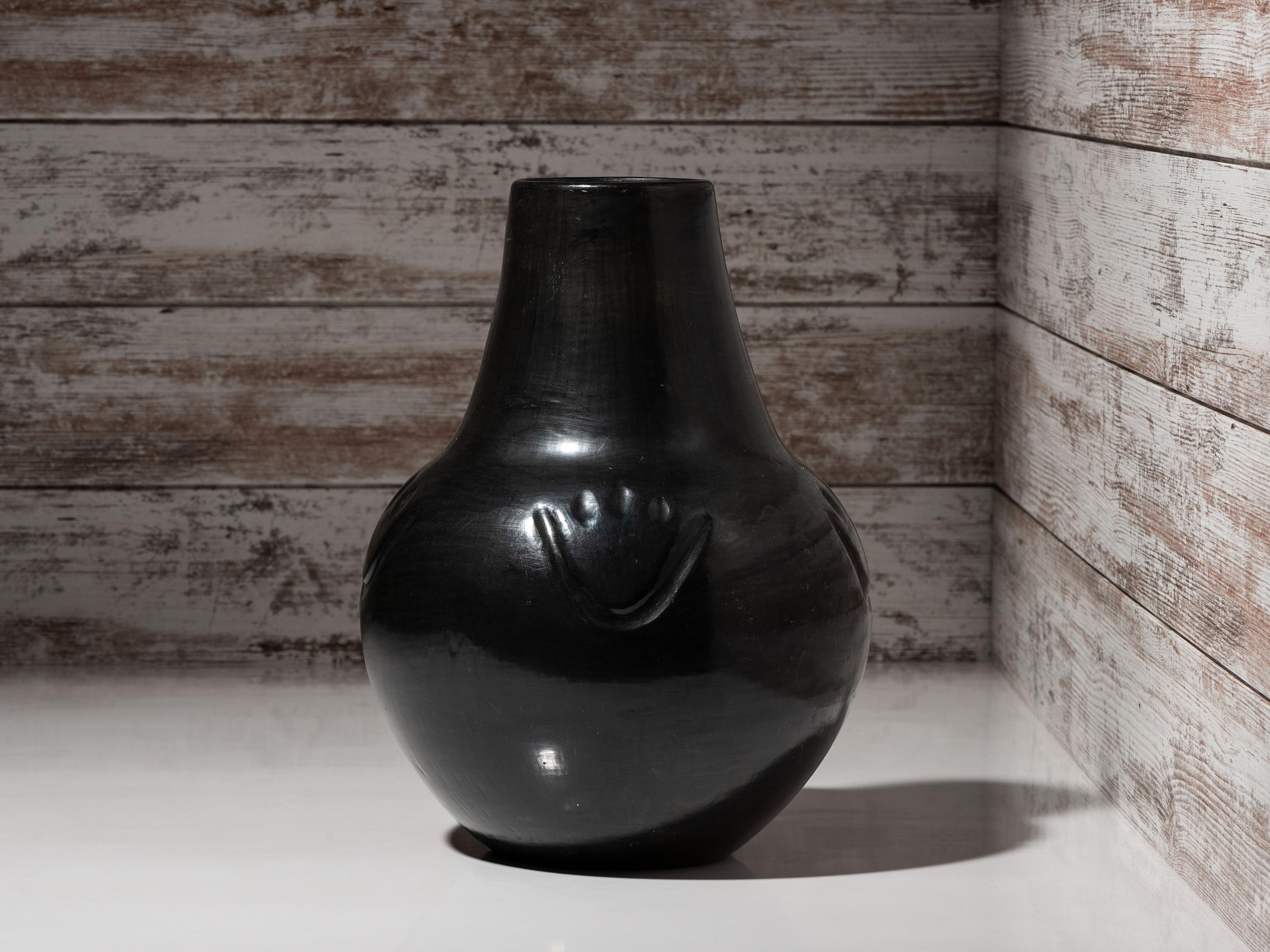 Blackware Pottery Jar, Lamp Base