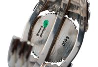 Navajo Sterling Silver and #8 Turquoise Cuff Bracelet