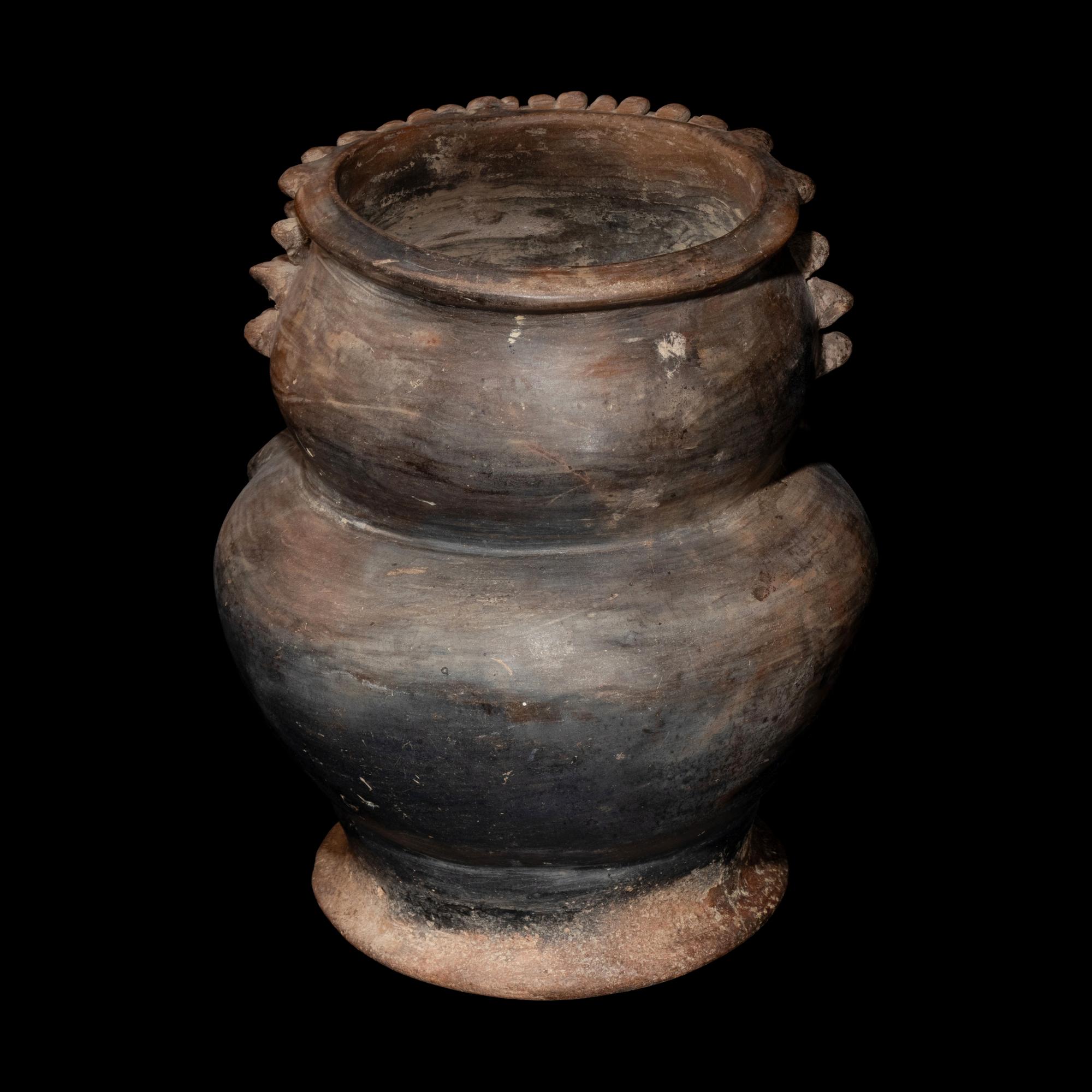 A Tairona Blackware Anthropomorphic Effigy Vessel