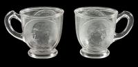 [HARRISON, Benjamin] -- [CLEVELAND, Grover]. A group of cigar boxes and early American pattern glass cups from the 1884, 1888, and 1892 presidential campaigns, comprising: