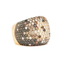 YELLOW GOLD, DIAMOND, AND COLORED DIAMOND RING