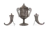 Three Continental Silver Articles Height of cup 4 1/2 inches.