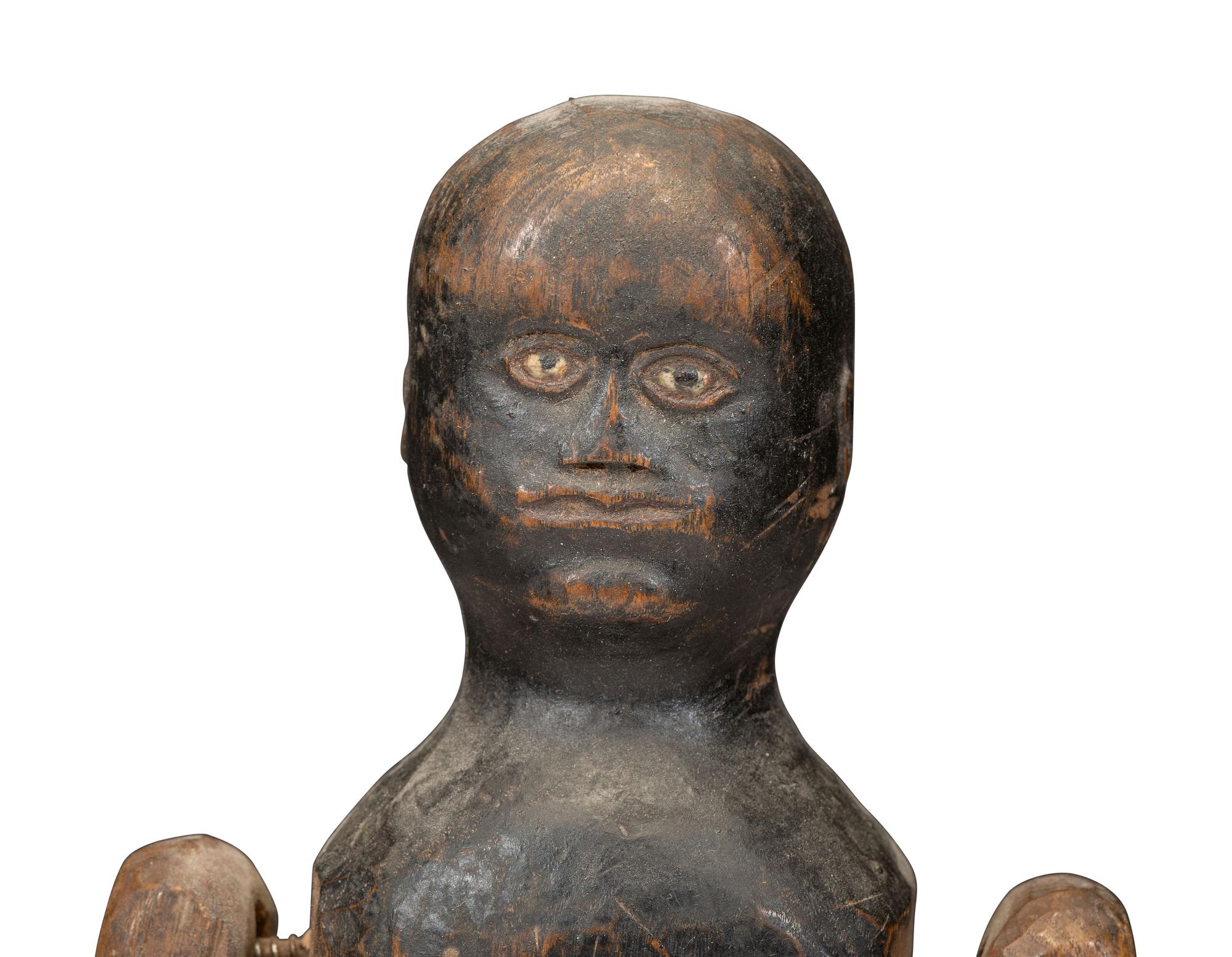 Four Folk Art Carved Wood Articulated Figures