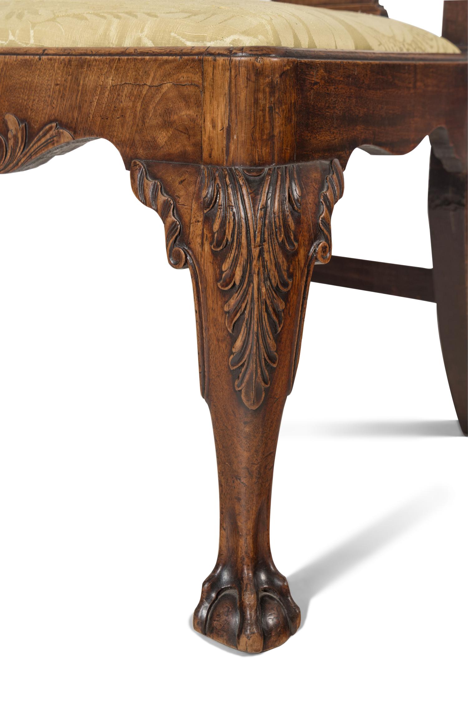 A Pair of Irish George II Mahogany and Oak Side Chairs