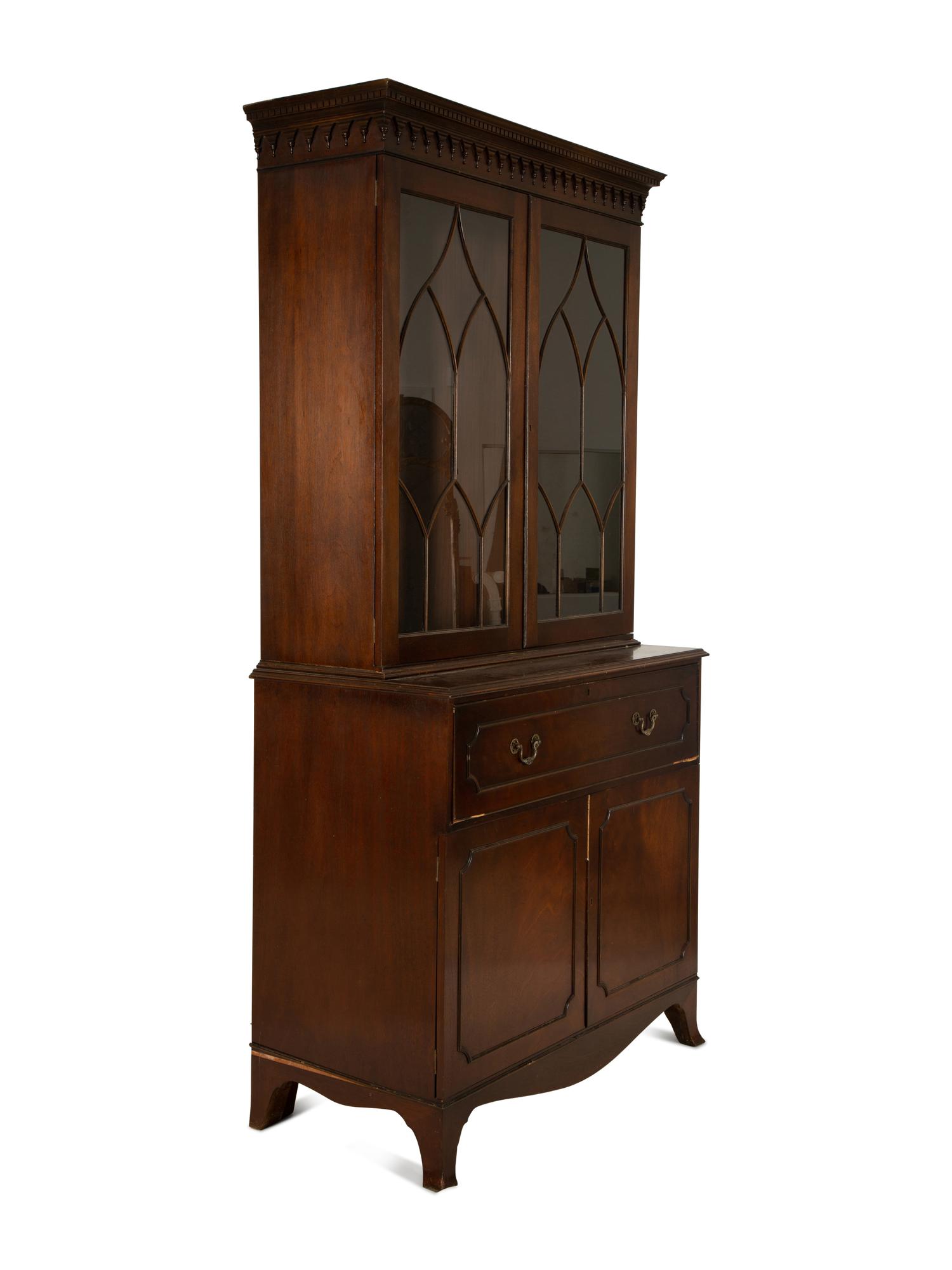 A Regency Style Mahogany Secretary Bookcase