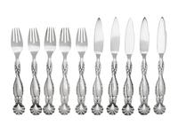 A Georg Jensen Silver Ornamental Fish Service