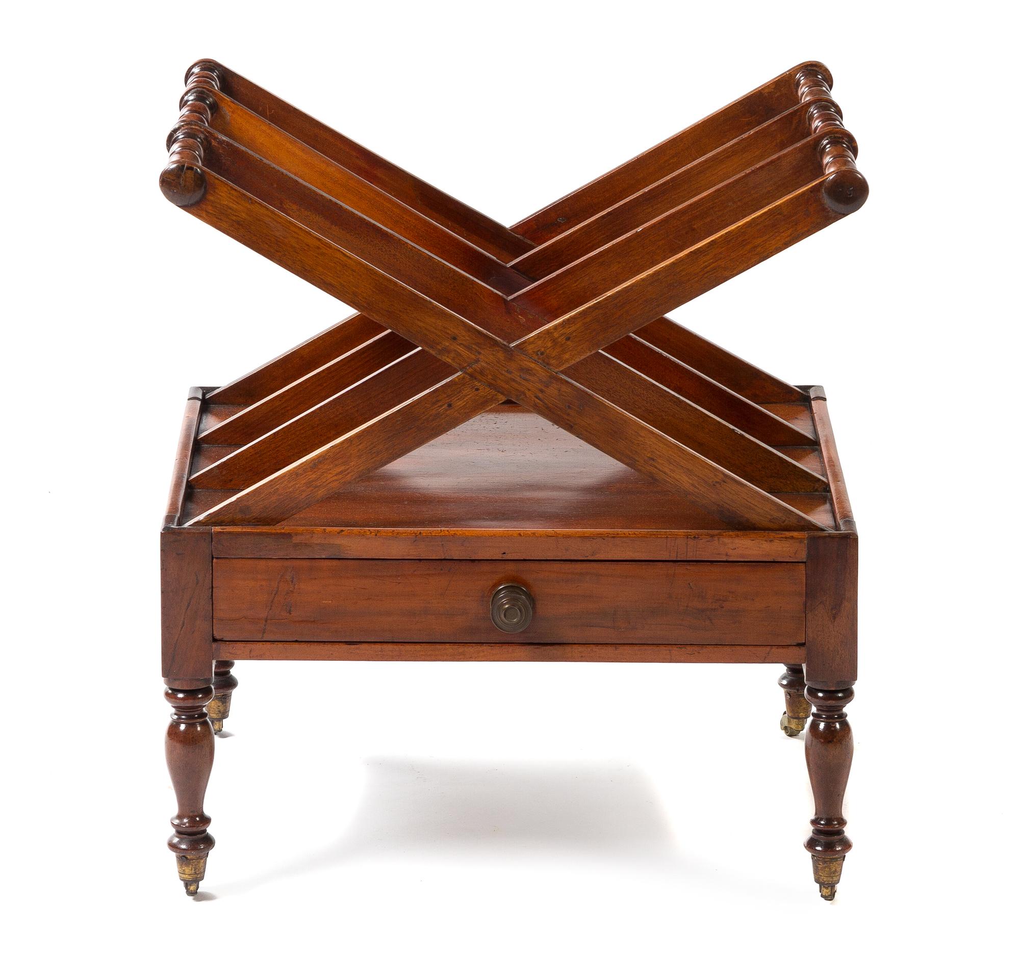 A Regency Mahogany Canterbury Width 20 1/2 inches.