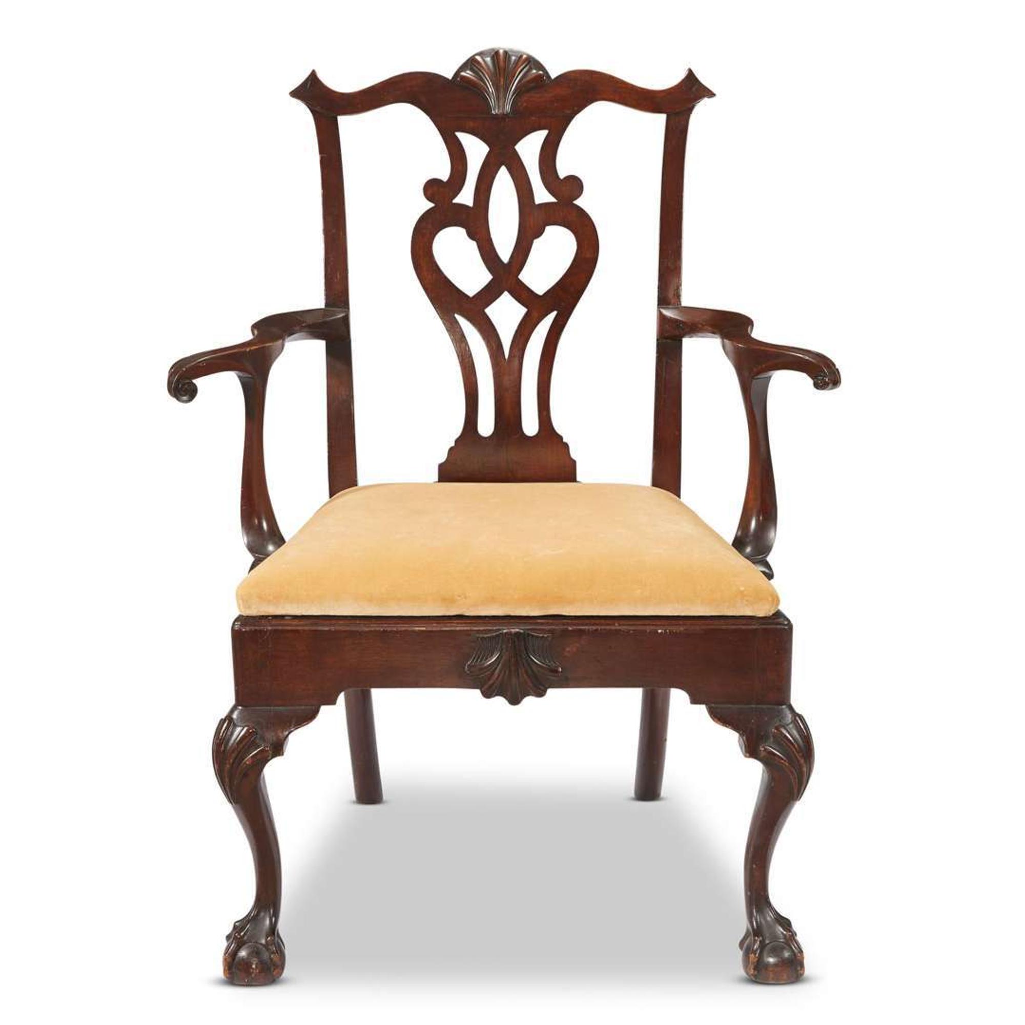 Chippendale carved mahogany armchair Philadelphia, PA, circa 1770