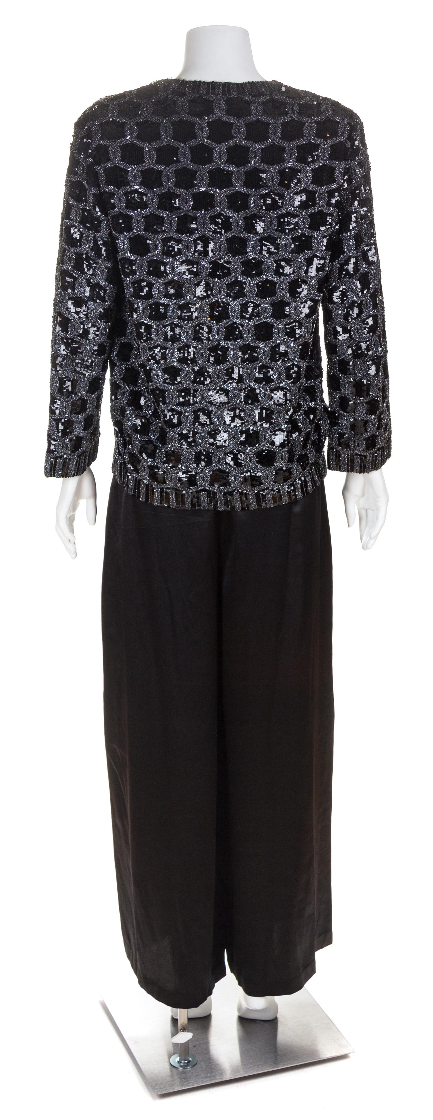 An Yves Saint Laurent Haute Couture Black Sequin Cardigan, No size.