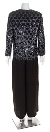 An Yves Saint Laurent Haute Couture Black Sequin Cardigan, No size.