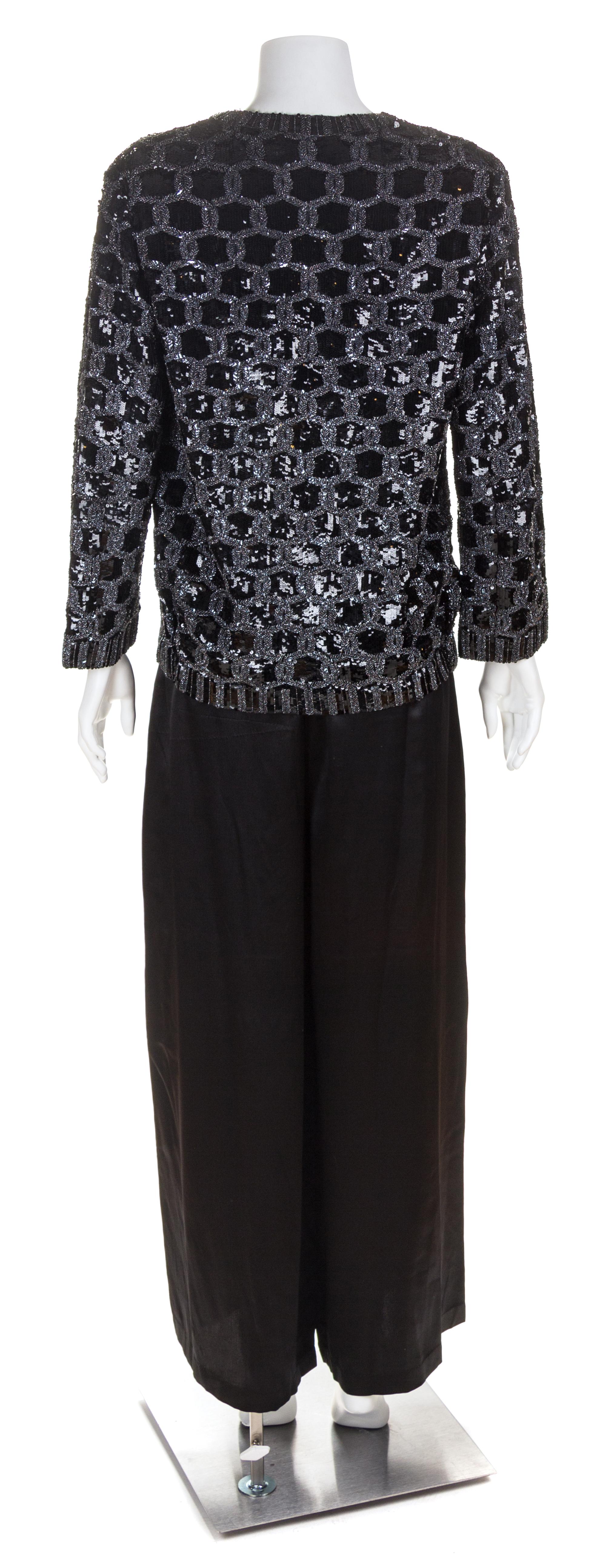 An Yves Saint Laurent Haute Couture Black Sequin Cardigan, No size.