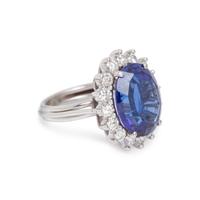 TANZANITE AND DIAMOND RING