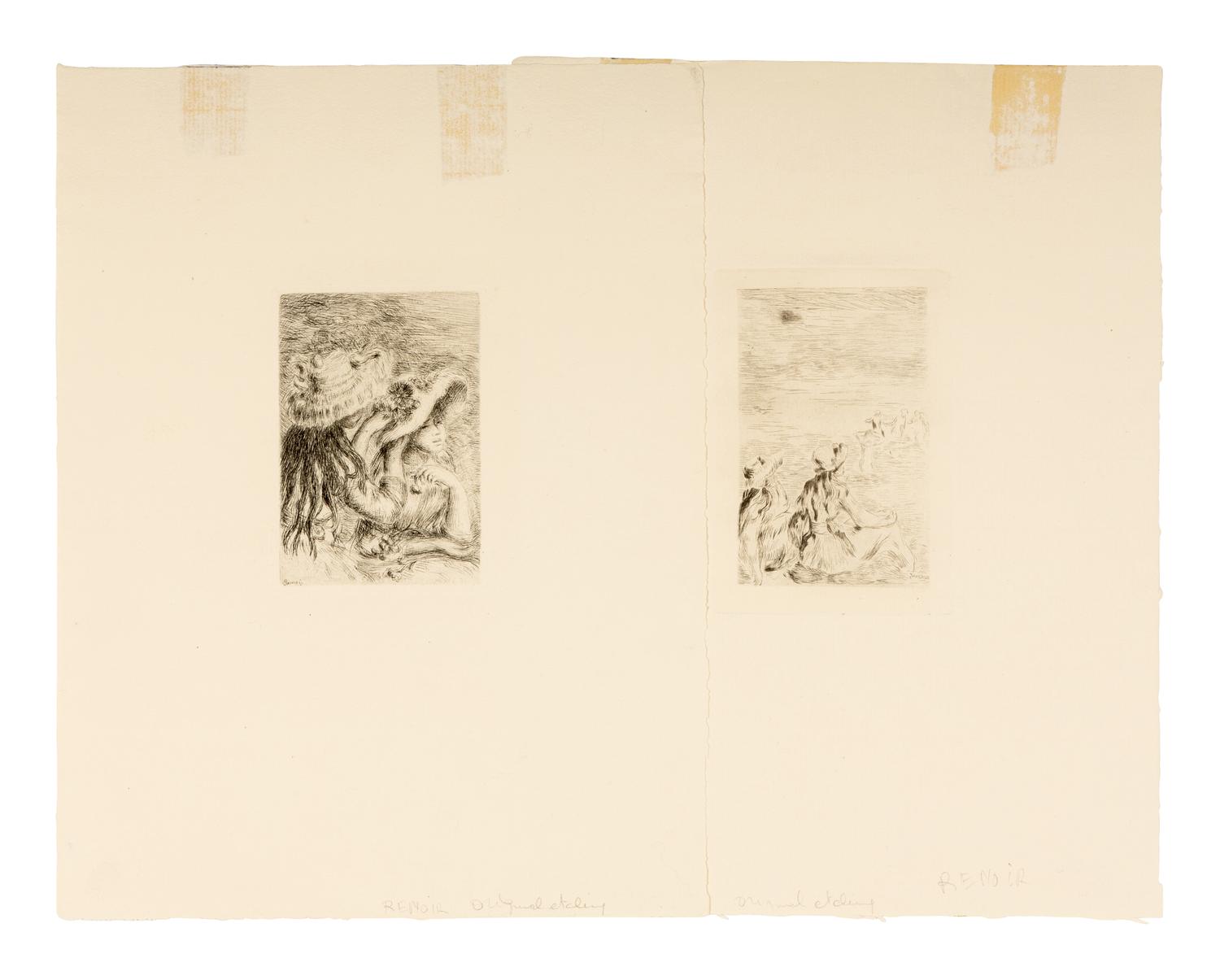 A Pair of Etchings ( Sur la Plage à Berneval, ca. 1892 and Le chapeau épinglé , ca. 1894)