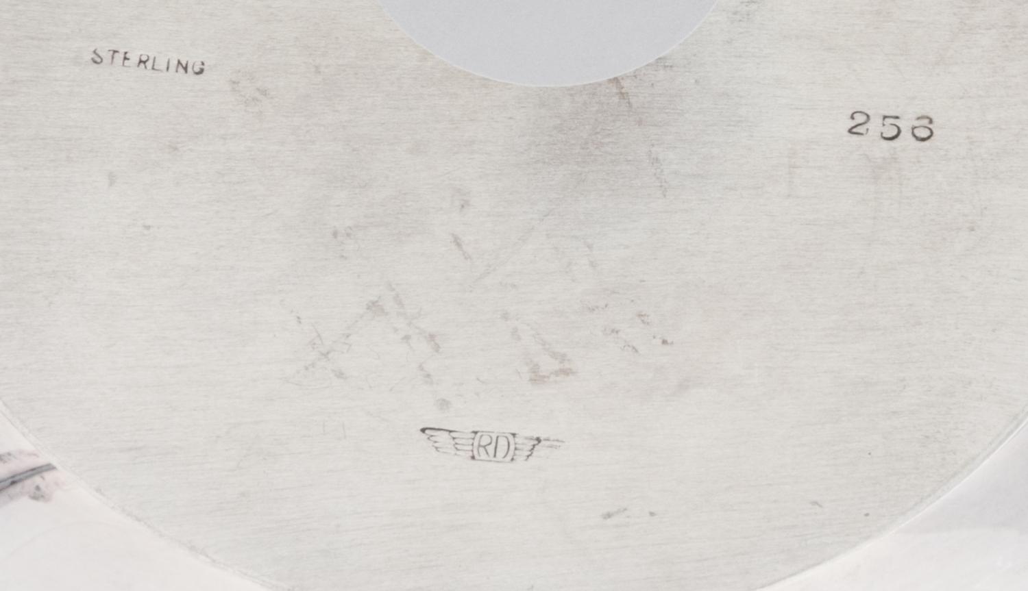 An American Silver Center Bowl, Richard Dimes Company, Boston, MA, 20th Century, of circular form, engraved BA to one side.