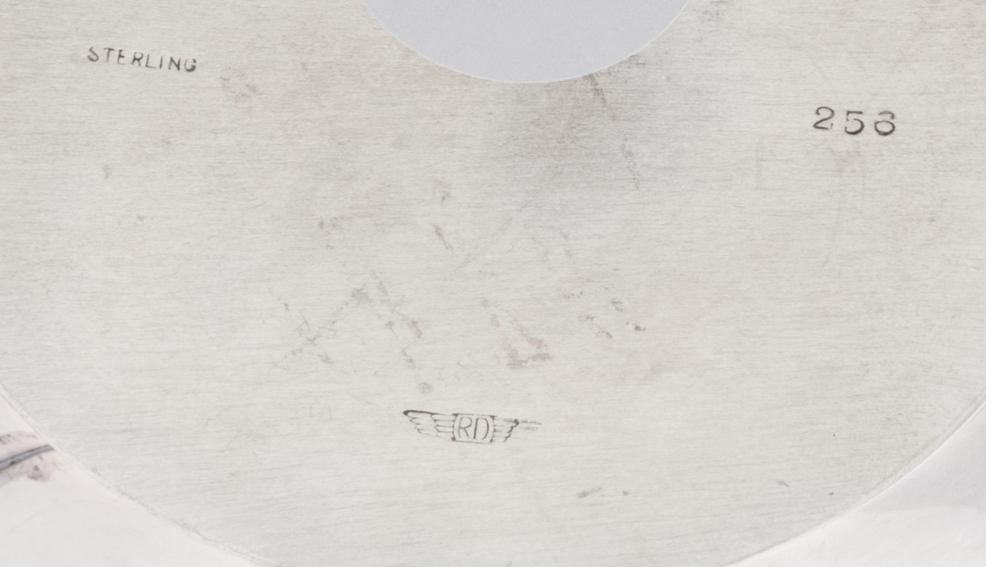 An American Silver Center Bowl, Richard Dimes Company, Boston, MA, 20th Century, of circular form, engraved BA to one side.