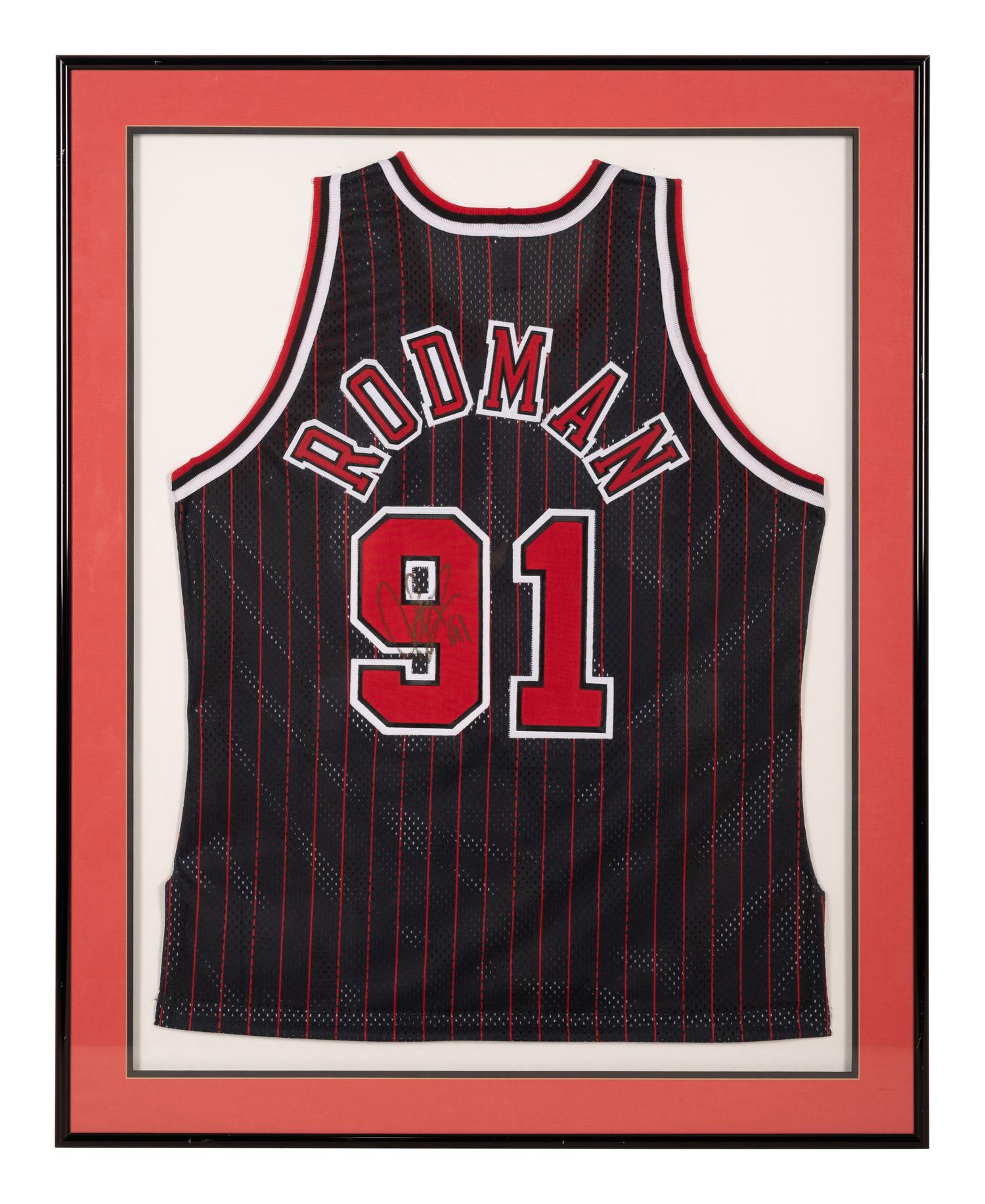 A Group of Scottie Pippen and Dennis Rodman Signed Autograph 1990s Chicago Bulls Jerseys (Beckett Authentication Services Letters BAS Certified),