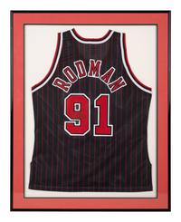 A Group of Scottie Pippen and Dennis Rodman Signed Autograph 1990s Chicago Bulls Jerseys (Beckett Authentication Services Letters BAS Certified),