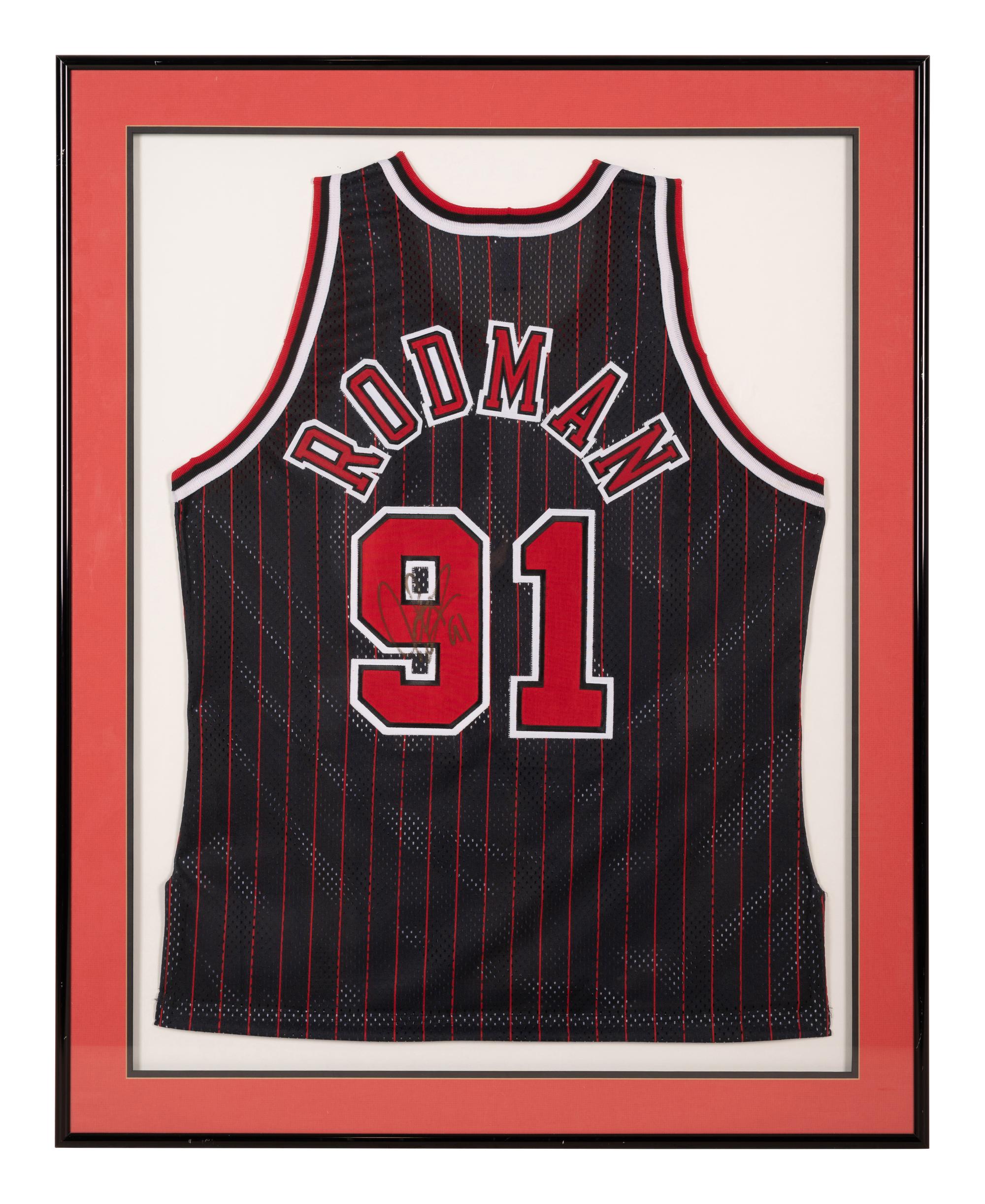 A Group of Scottie Pippen and Dennis Rodman Signed Autograph 1990s Chicago Bulls Jerseys (Beckett Authentication Services Letters BAS Certified),