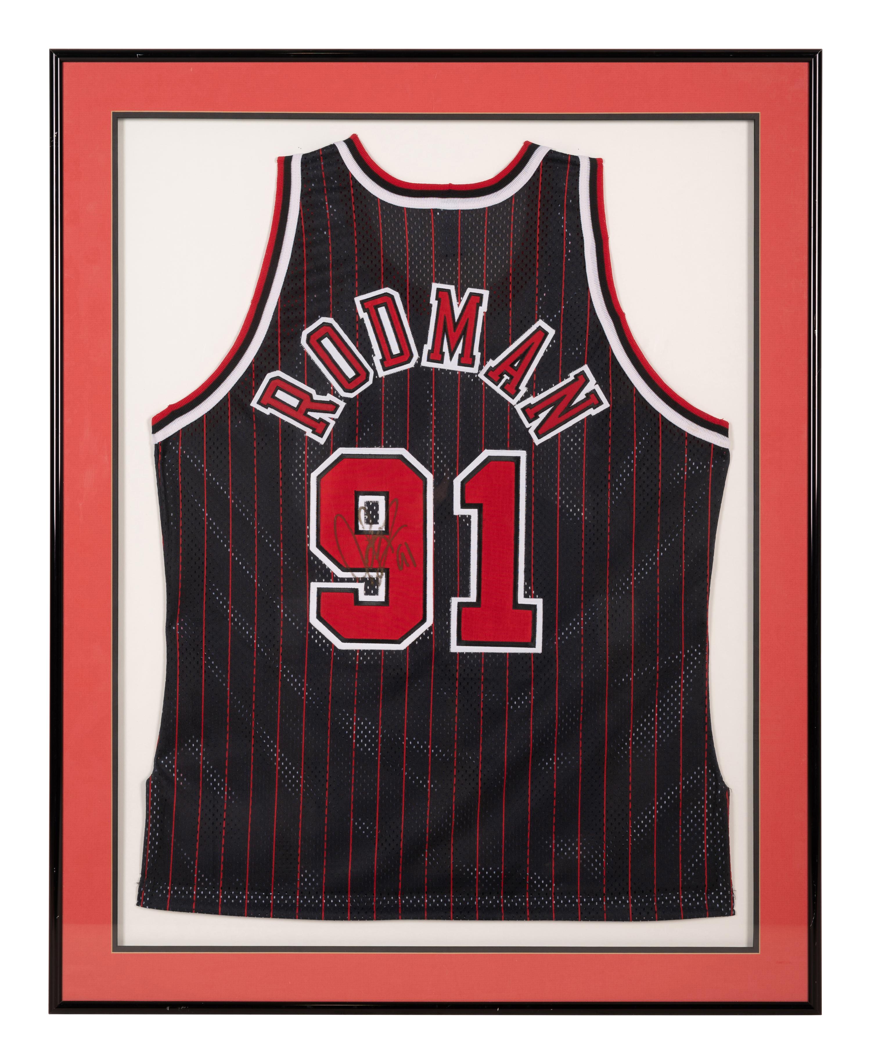 A Group of Scottie Pippen and Dennis Rodman Signed Autograph 1990s Chicago Bulls Jerseys (Beckett Authentication Services Letters BAS Certified),