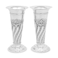 A Pair of English Silver Vases
