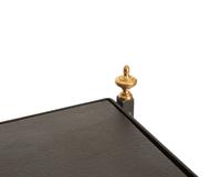 A Pair of Modern Painted Tole, Brass and Vinyl Etageres — 20th Century