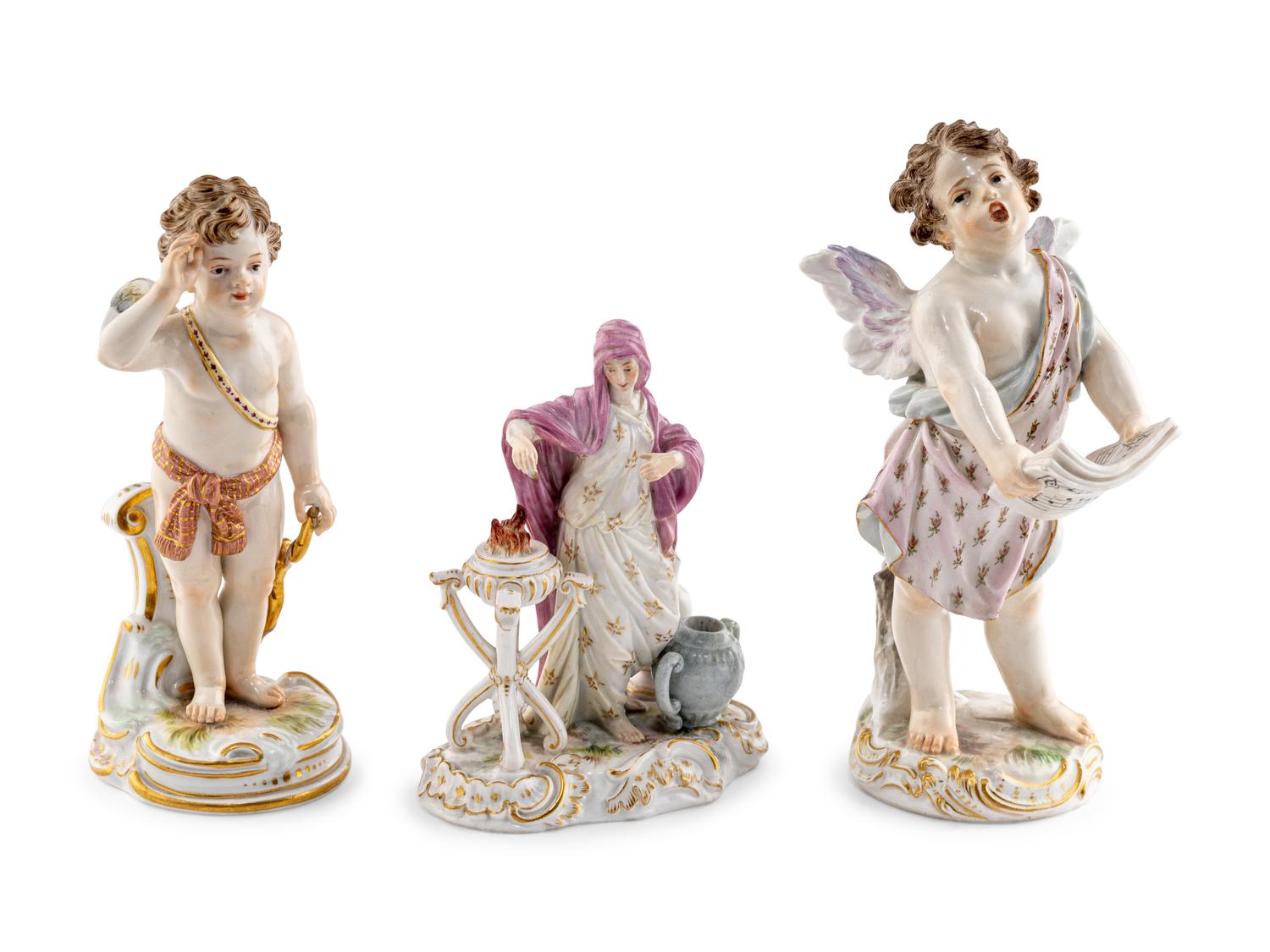 Three Meissen Porcelain Figures