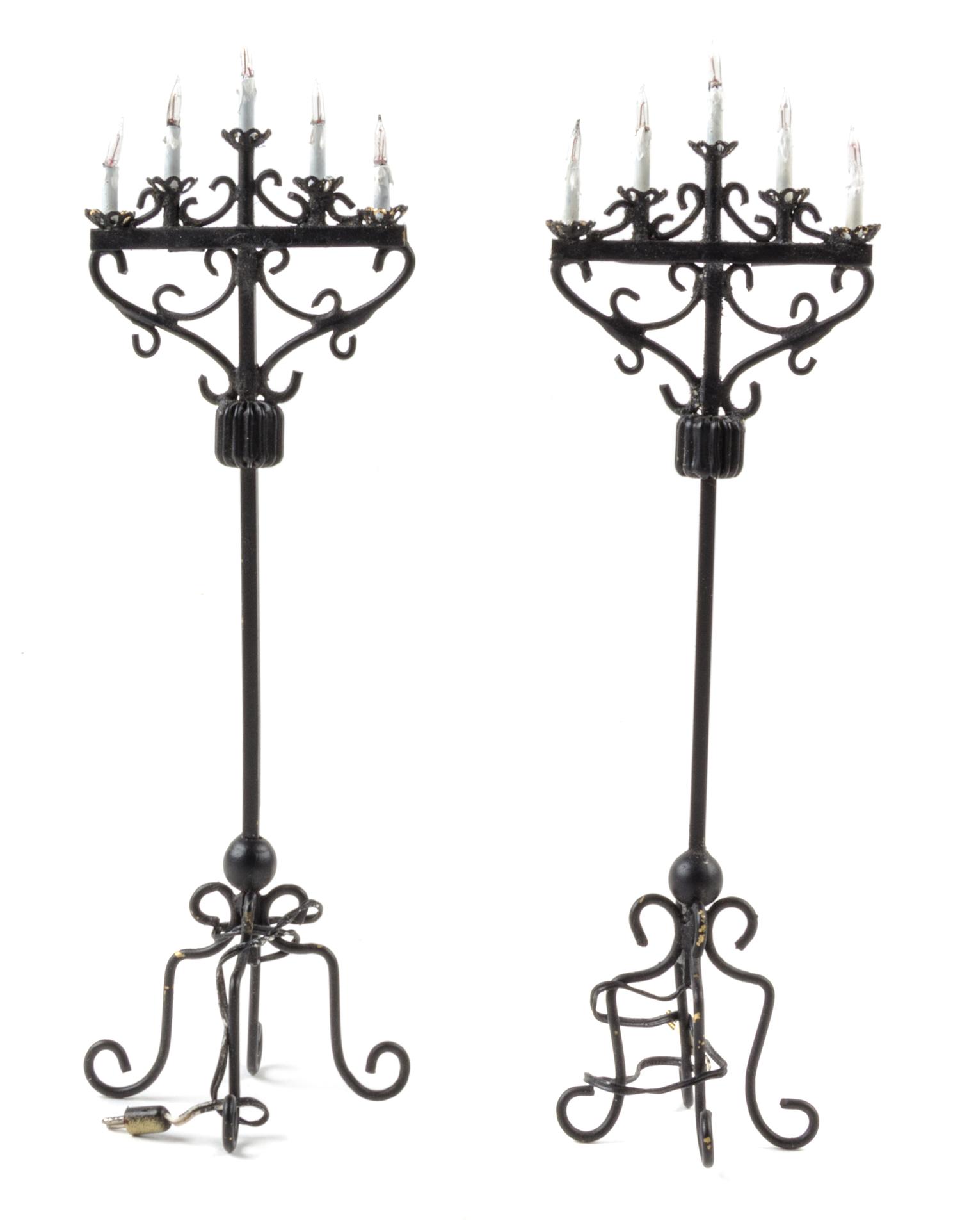 A Pair of Five-Light Torchieres Height 6 1/4 inches.