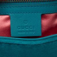GUCCI, TEAL VELVET MARMONT BAG