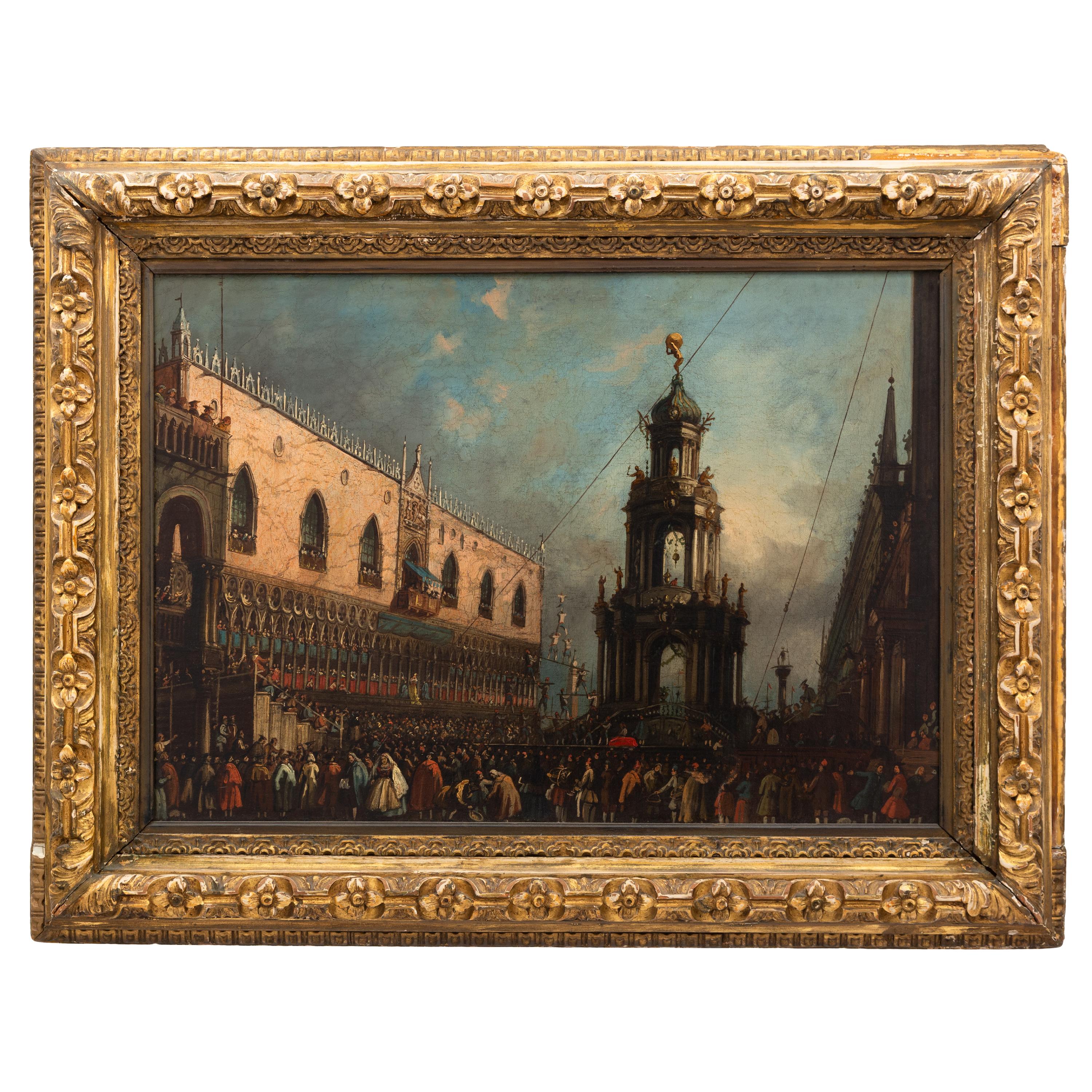 After Francesco Guardi (Italian, 1712-1793) — The Doge of Venice Attends the Shrove Thursday Festivities on the Piazzetta and The Doge of Venice Carried by Gondoliers after His Election in St. Mark's Square (a pair)