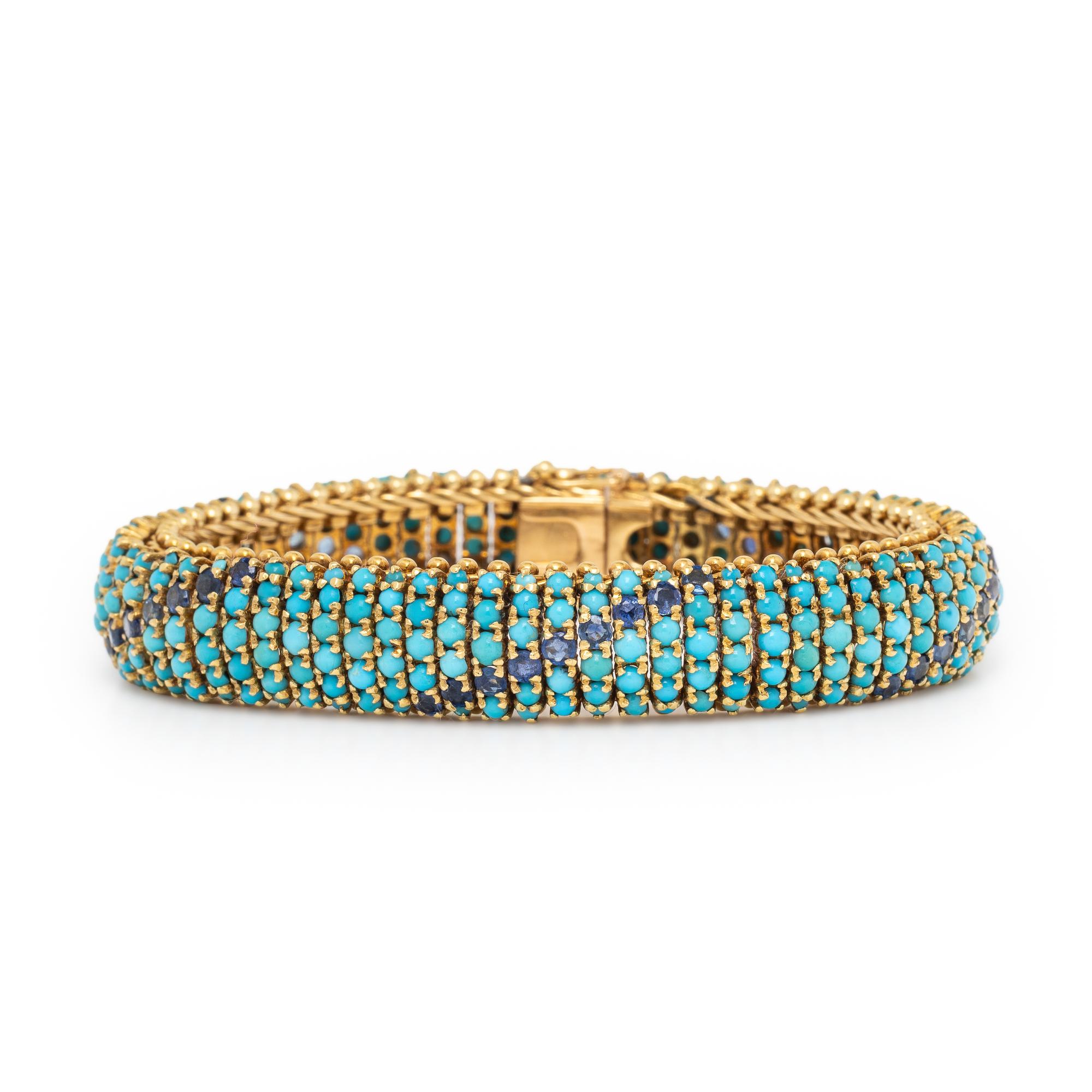 Turquoise and Sapphire Bracelet